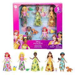 Disney Princess & Friends Set with 5 Small Dolls in Sparkling Outfits & 5 Friend Figures - USA MEGA SHOP