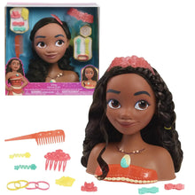 Moana styling head toy with hair comb and colorful hair accessories, 14-piece set