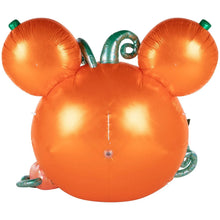Inflatable Mickey Mouse-shaped airblown balloon in orange with green ear and metallic accents