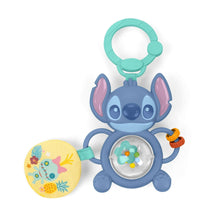 Stitch tummy tumble activity toy, blue with mirror spinner and teether handle