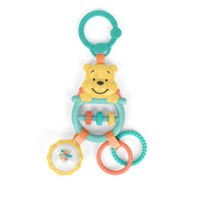 Winnie the Pooh busy bear activity toy with ring handle, rattle, and bead segments