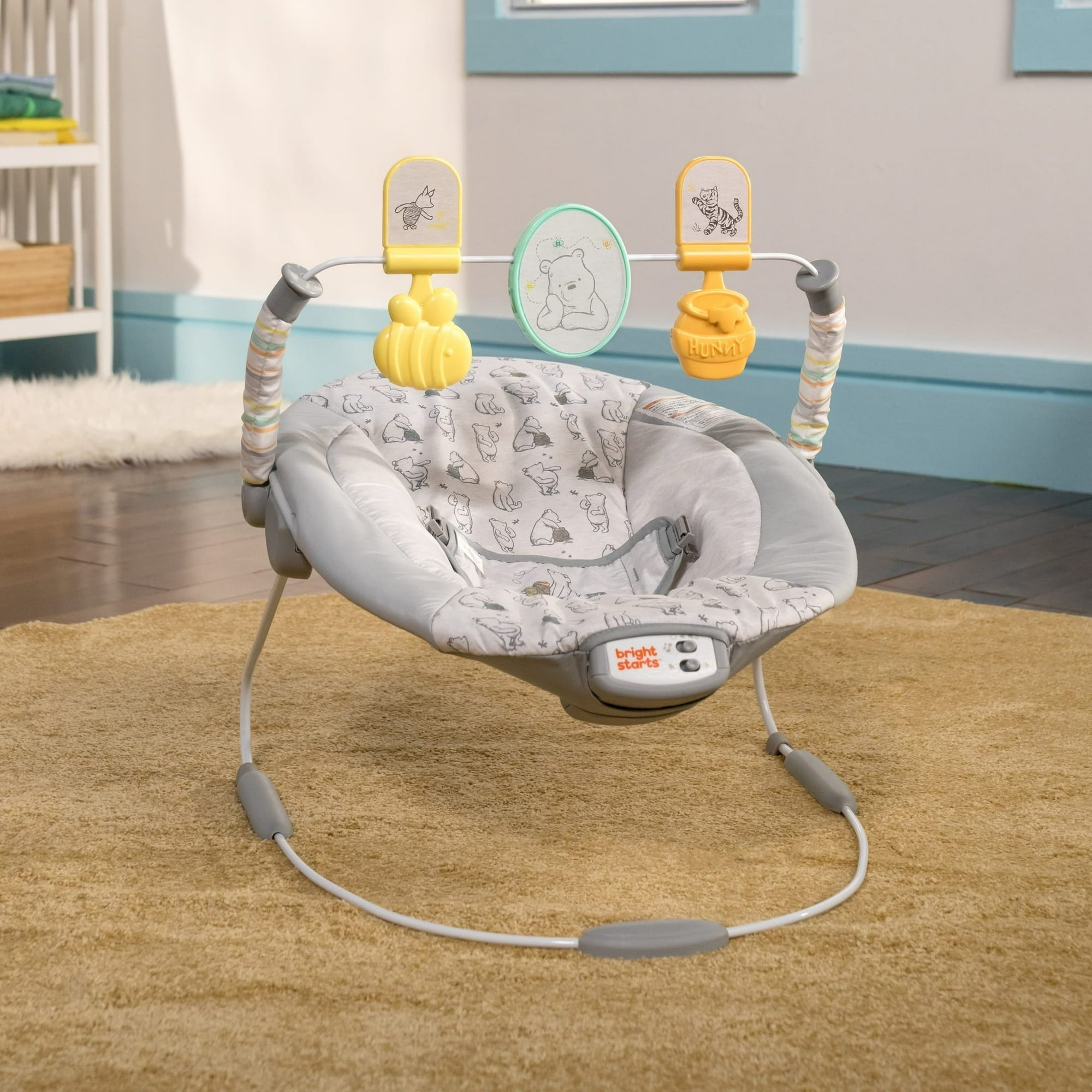 Disney Baby Winnie the Pooh Classic Pals Vibrating Bouncer by Bright Starts, Unisex, Newborn