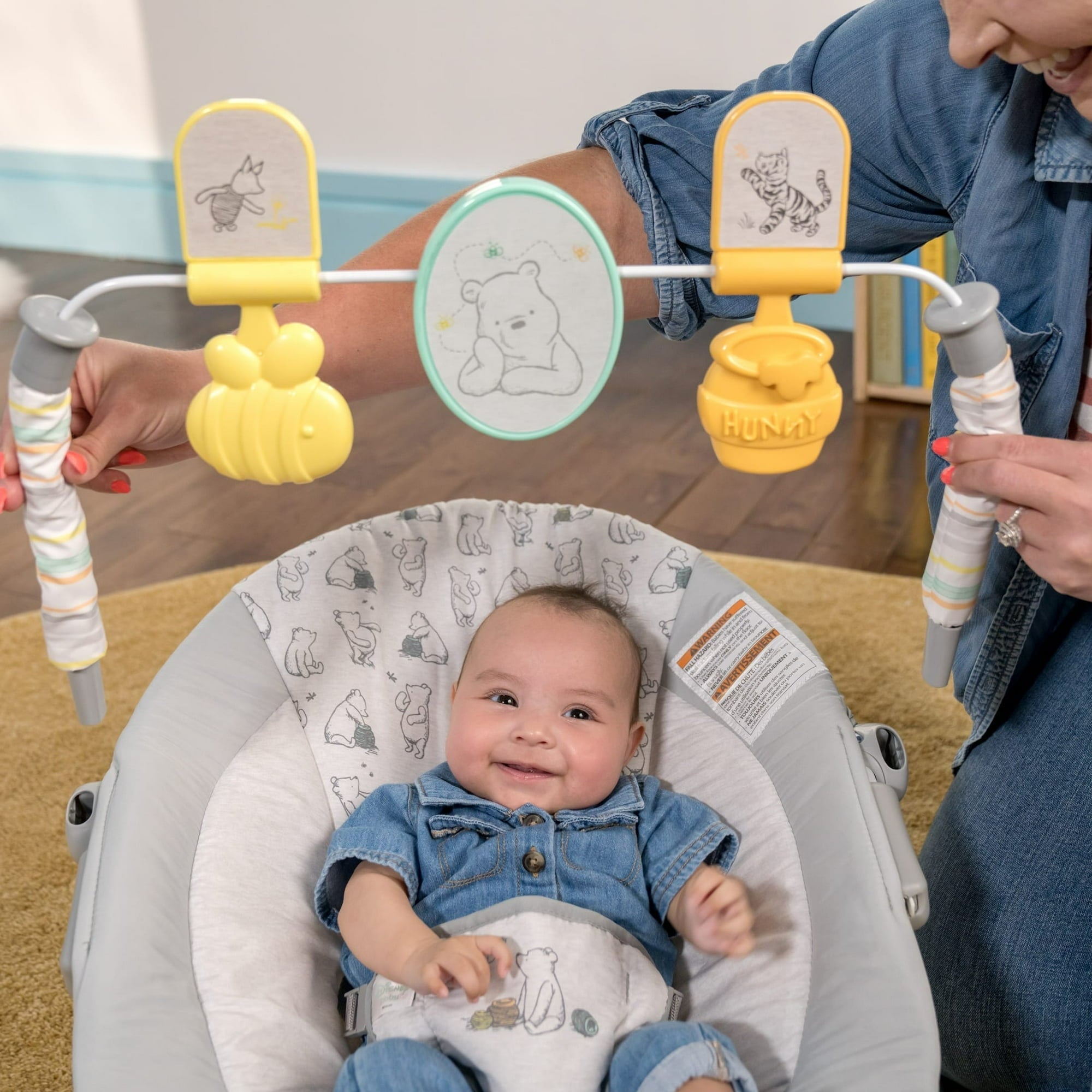 Disney Baby Winnie the Pooh Classic Pals Vibrating Bouncer by Bright Starts, Unisex, Newborn