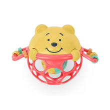 Jingle & shake rattle toy with Winnie the Pooh yellow bear face and red ring