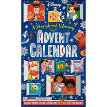 Disney Advent Calendar box front with Mickey and friends, snowy stars, and countdown banner
