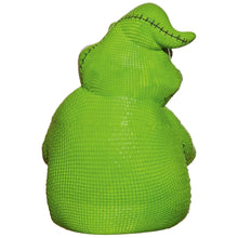 Oogie Boogie-style treat bowl with green textured surface and stitched details on back