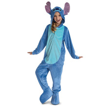 Kids blue alien costume with hood, purple ears, light-blue belly panel