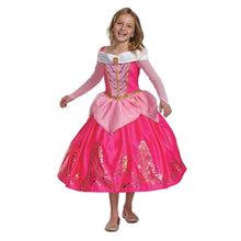 Kids pink and gold off-shoulder gown costume with heart-shaped neckline and capelet