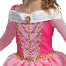 Pink off-shoulder corset bodice with gold braid trim and heart crest detail