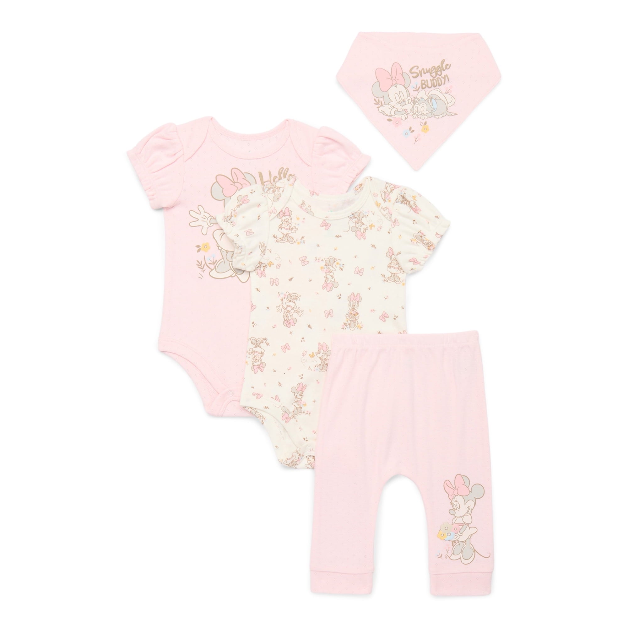 Disney Baby Wishes and Dreams Character Baby Layette Newborn Essentials Gift Set, 4-Piece