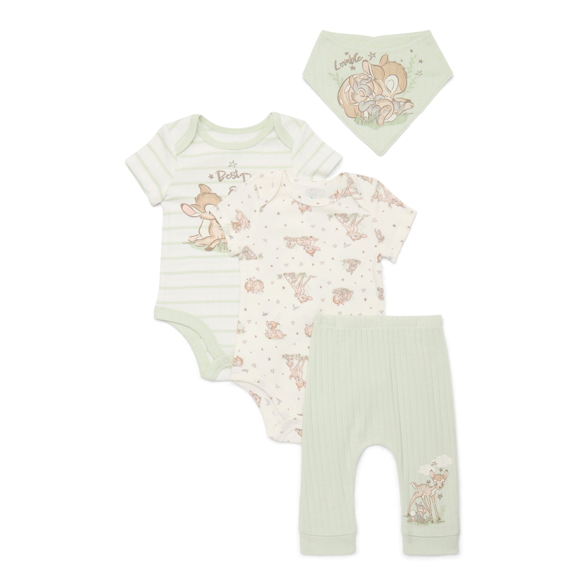 Disney Baby Wishes and Dreams Character Baby Layette Newborn Essentials Gift Set, 4-Piece