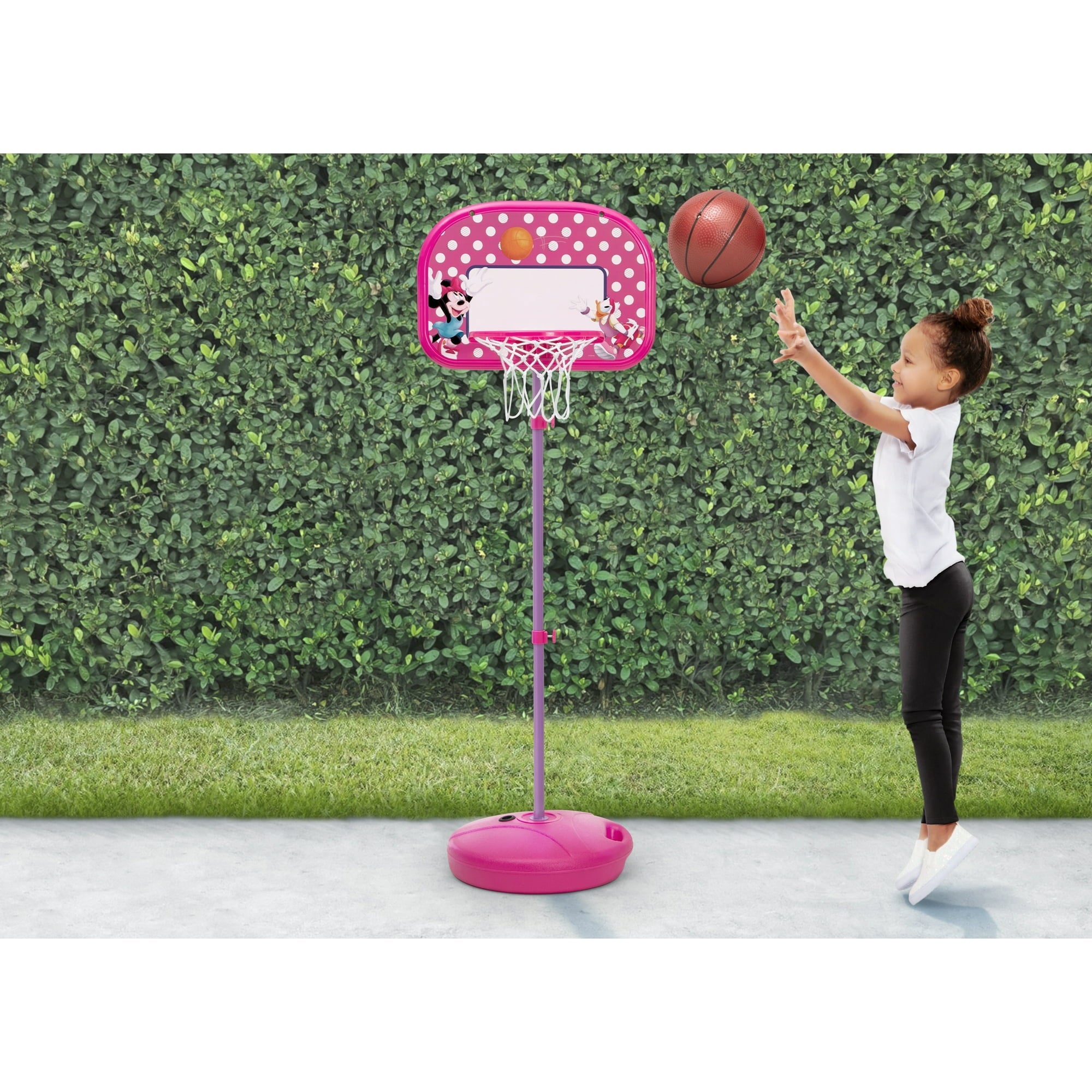 Disney Minnie Mouse Basketball Hoop Set by Delta Children - Includes Hoop, Ball and Pump, Pink