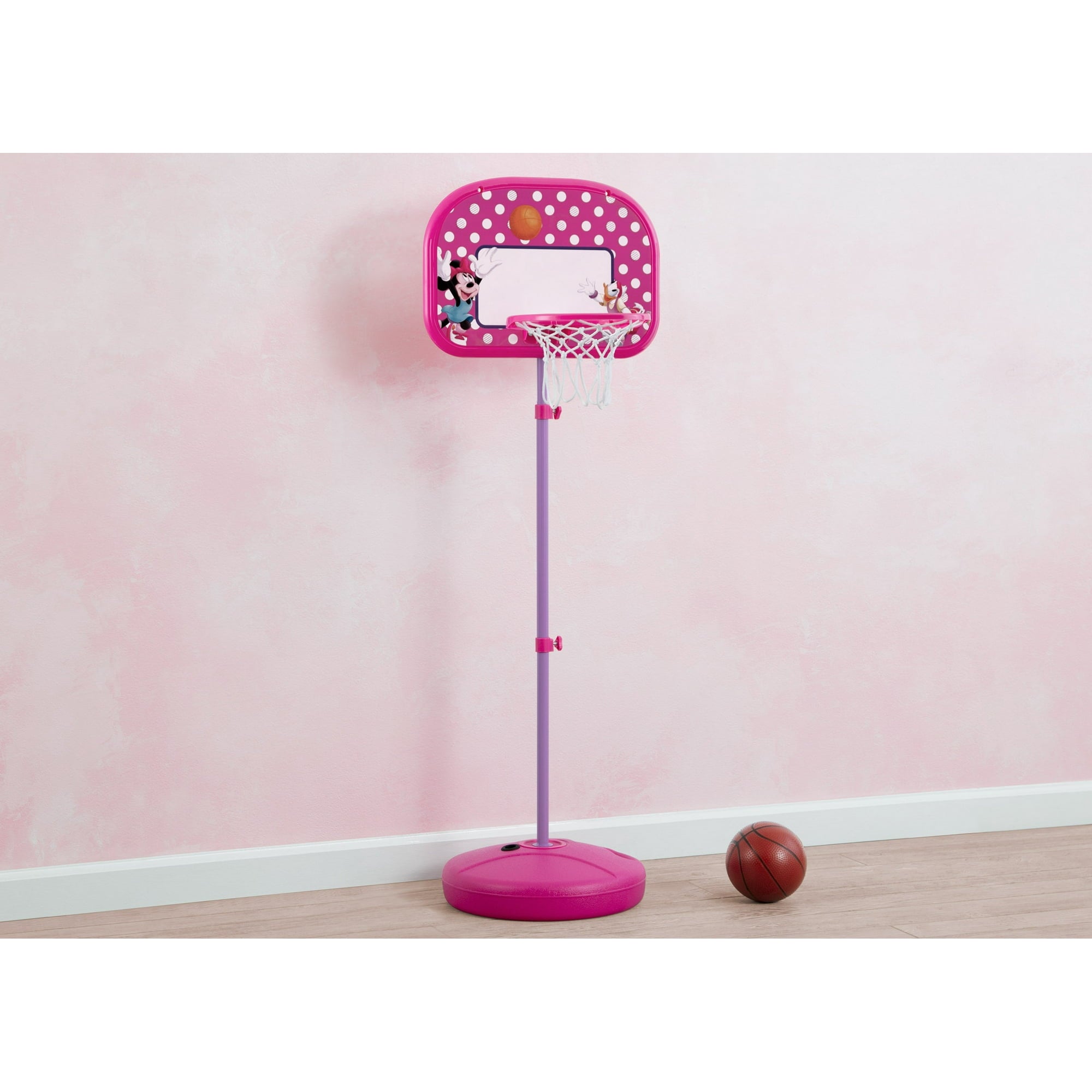 Disney Minnie Mouse Basketball Hoop Set by Delta Children - Includes Hoop, Ball and Pump, Pink