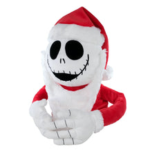 Jack Skellington plush tree hugger with red Santa hat and stitched black smile