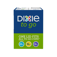 Dixie to go black hot cup lids, 12–20 oz, box of 500.