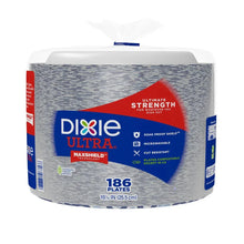 Dixie Ultra paper plate pack, 10 in, 186 count, blue gray outer box