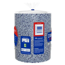 Dixie Ultra paper plates, back package label on blue patterned cylinder