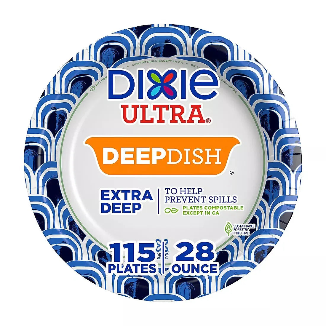 Dixie Ultra Extra Deep Dish Disposable Paper Plates, 28 oz./115 ct. - USA MEGA SHOP