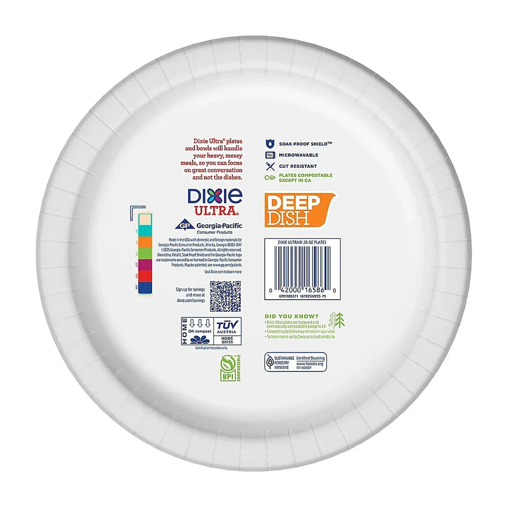 Dixie Ultra Extra Deep Dish Disposable Paper Plates, 28 oz./115 ct. - USA MEGA SHOP