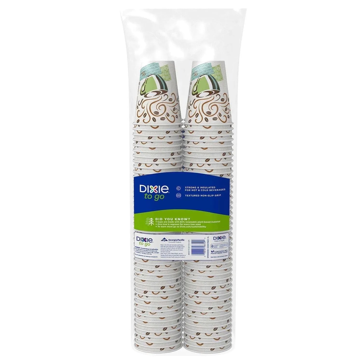 Dixie to go Insulated Paper Cups, Choose Size