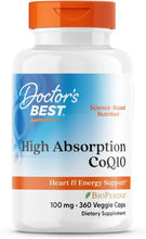Doctor's Best High Absorption CoQ10 supplement bottle with orange cap
