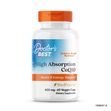 Doctor's Best High Absorption CoQ10 bottle with orange cap and BioPerine