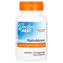 Doctor's Best Nattokinase supplement bottle with orange cap and front label