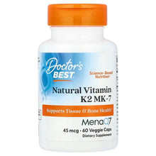 Vitamin K2 MK-7 supplement bottle with orange cap and front label