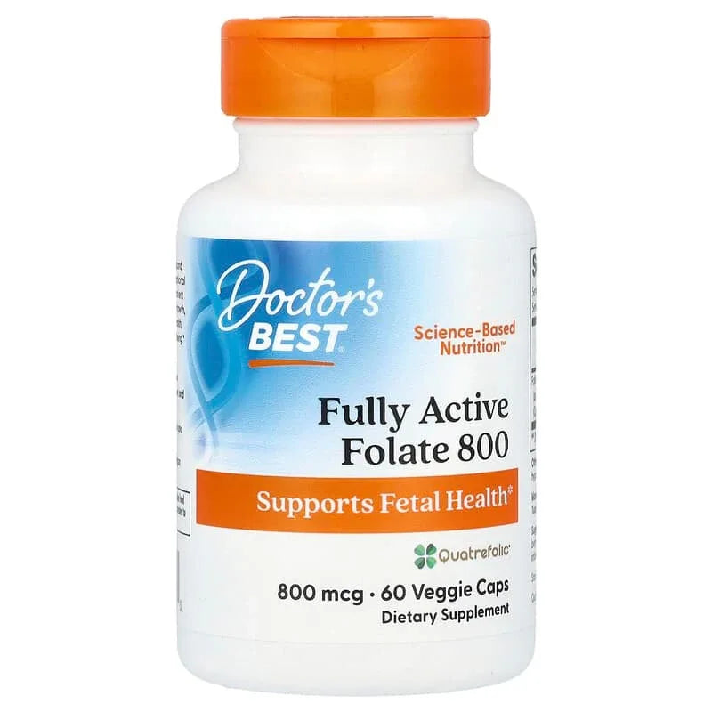 Doctor's Best, Fully Active Folate 400, 400 mcg, Veggie Caps