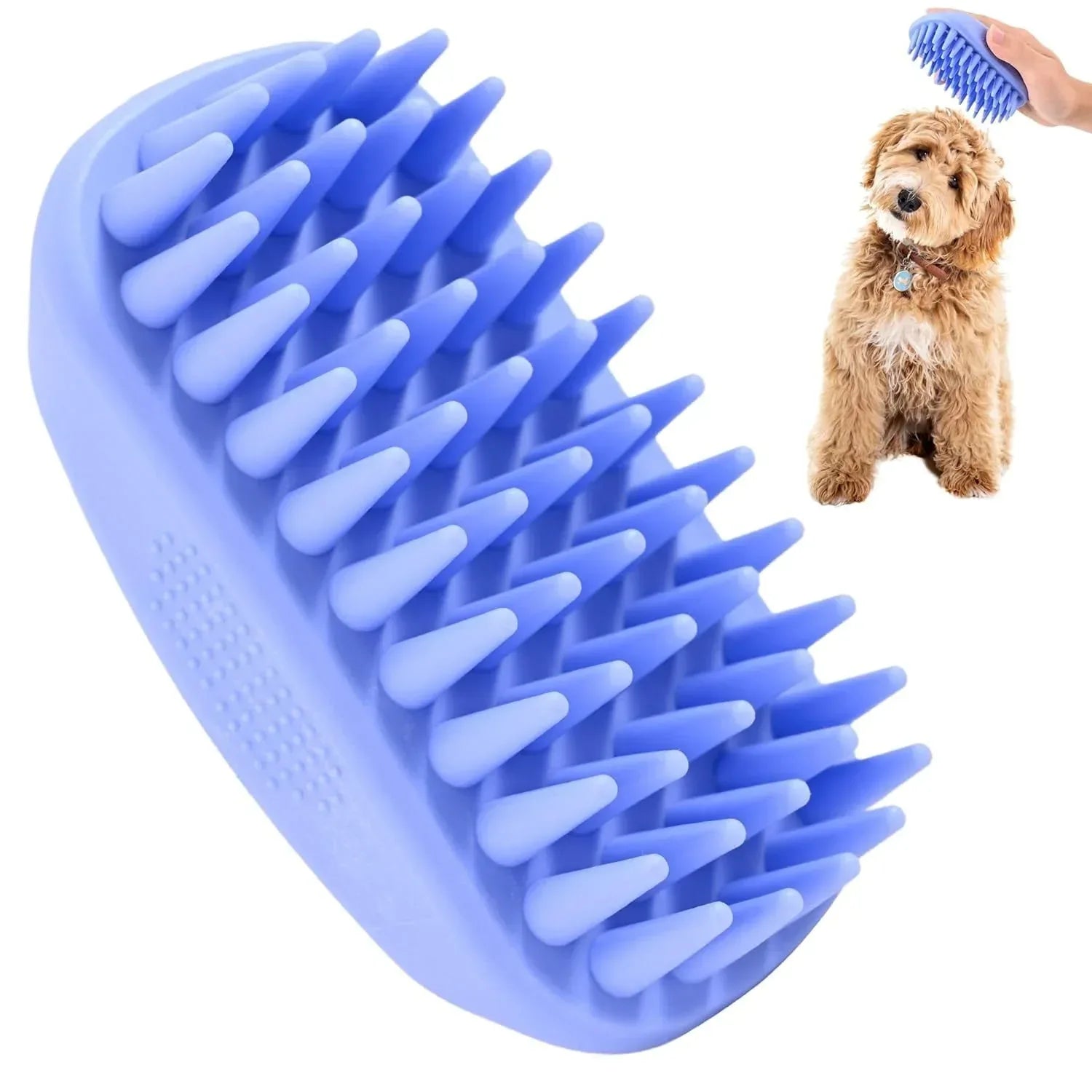 Dog Grooming Bath Brush, Pet Rubber Brush For Shower Scrubbing & Soothing Massage, Ideal for Long & Short Haired Dogs and Cats, Essential Puppy Grooming Accessories, 2 PACK [We Love Doodles] - USA MEGA SHOP