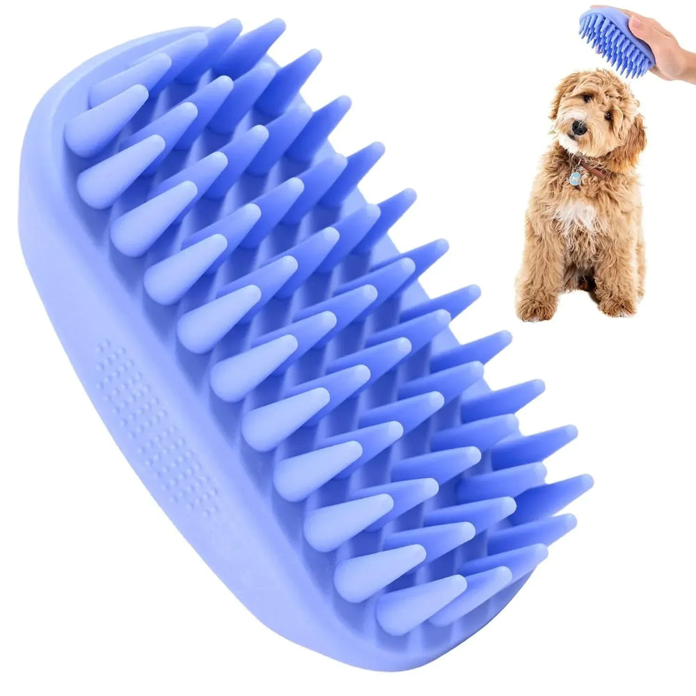 Dog Grooming Bath Brush, Pet Rubber Brush For Shower Scrubbing & Soothing Massage, Ideal for Long & Short Haired Dogs and Cats, Essential Puppy Grooming Accessories, 2 PACK [We Love Doodles] - USA MEGA SHOP