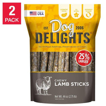 Dog Delights chewy lamb stick treats, 44 oz 2-pack pouch bag
