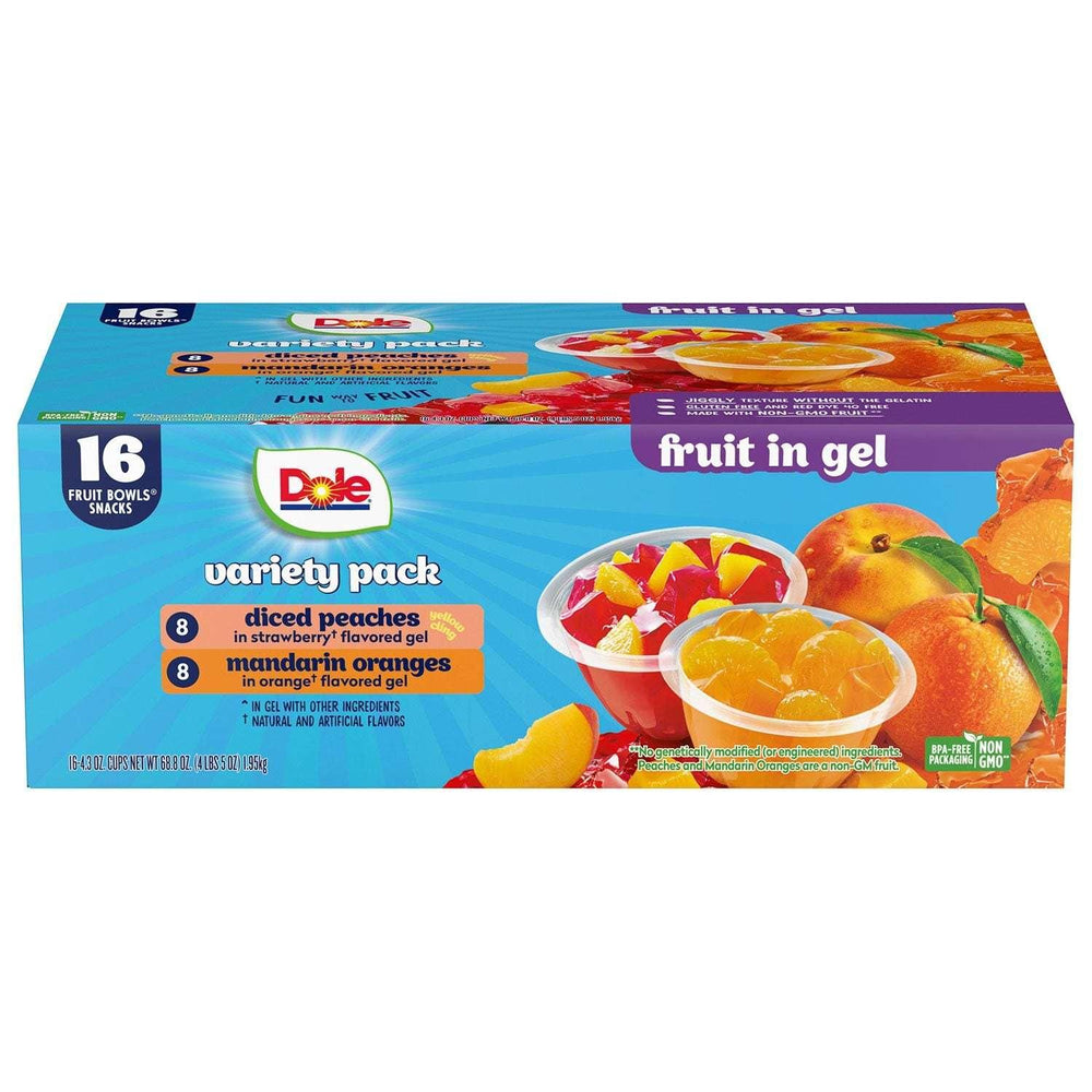 Dole Fruit Bowls in Gel Variety Pack 4.3 oz., 16 pk. - USA MEGA SHOP