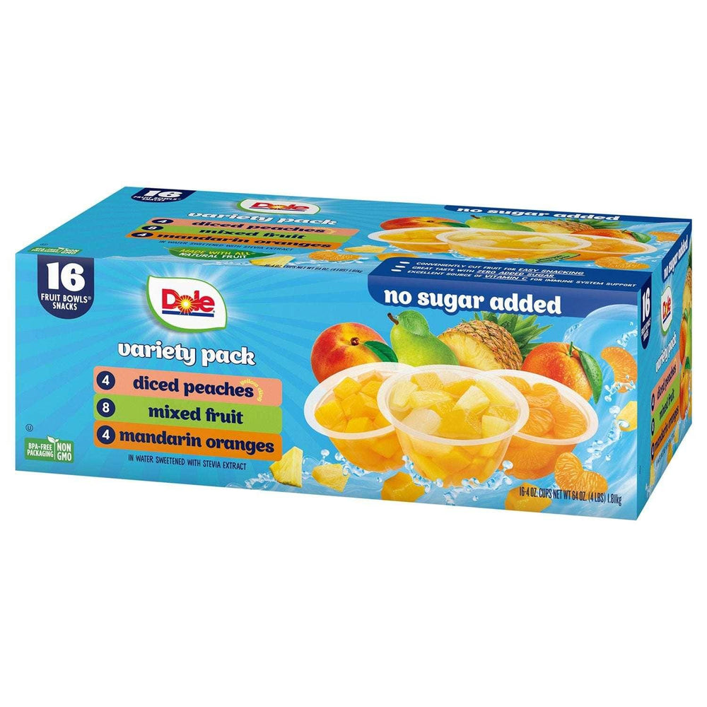 Dole No Sugar Added Mixed Fruit Variety Pack, 4 oz., 16 pk. - USA MEGA SHOP