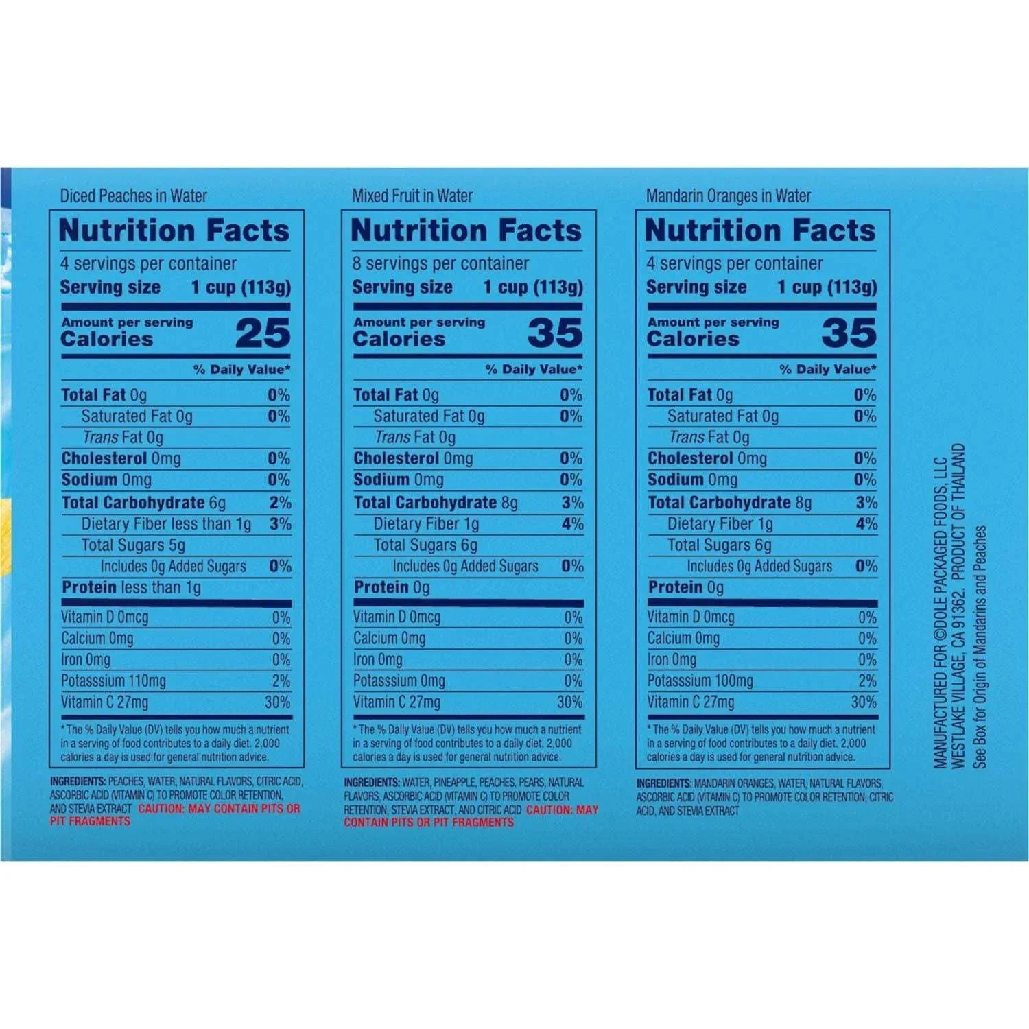 Dole No Sugar Added Mixed Fruit Variety Pack, 4 oz., 16 pk. - USA MEGA SHOP