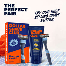 Men's 6-blade razor starter set box and shave butter tube