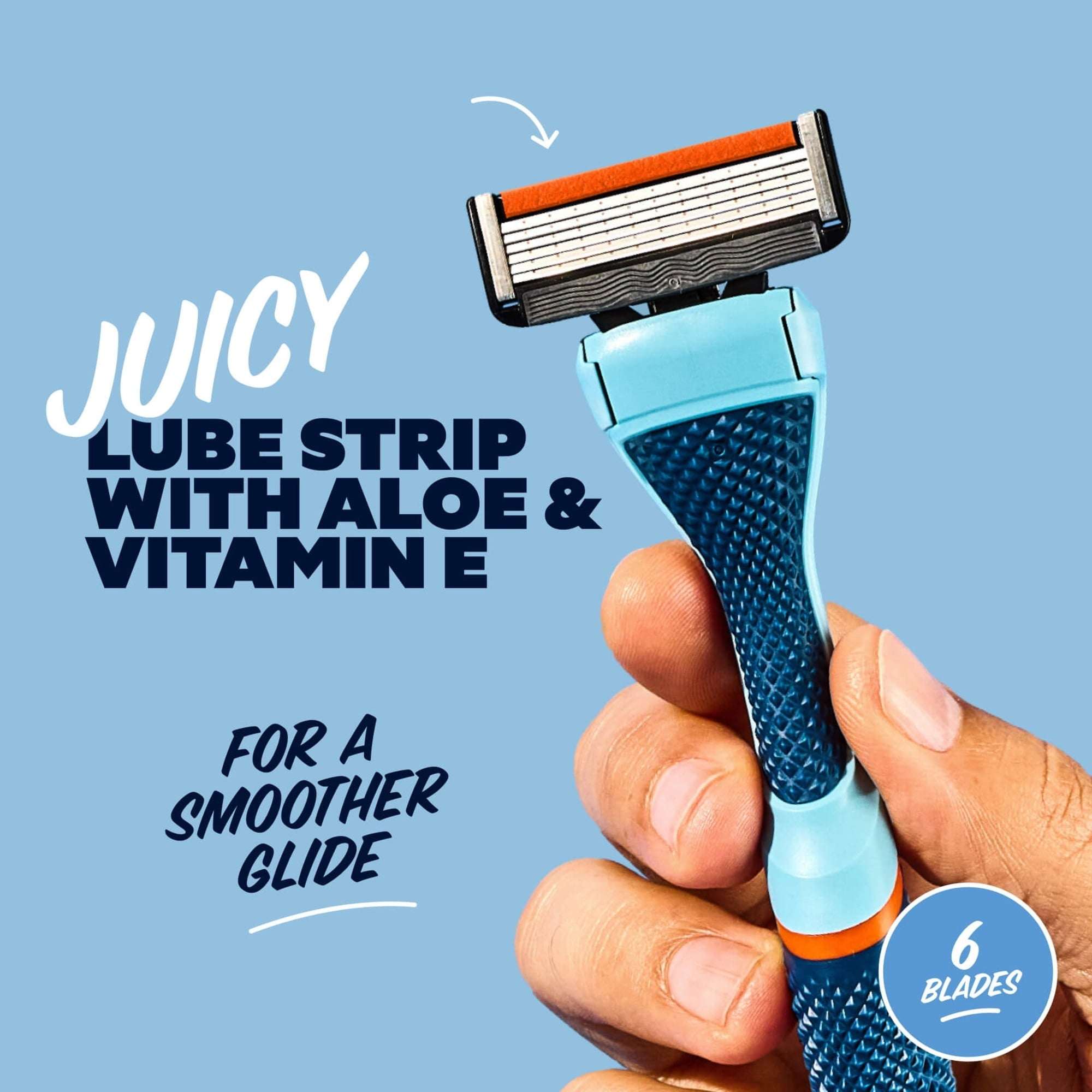 Dollar Shave Club Men's Razor 6-Blade Starter Set 1 Handle, 2x 6-Blade Manual Razor Refills