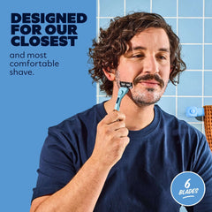 Dollar Shave Club Men's Razor 6-Blade Starter Set 1 Handle, 2x 6-Blade Manual Razor Refills