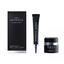 Brightening and dark spot correcting cream set with box, jar, and tube