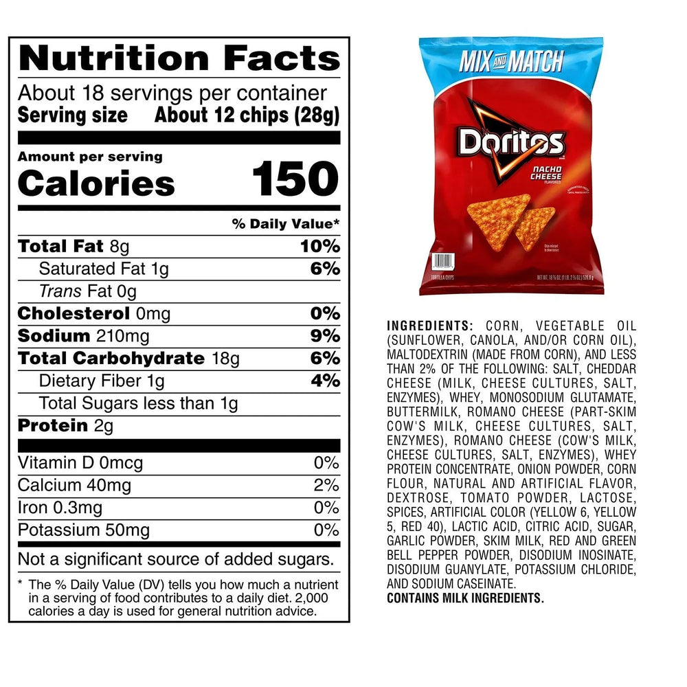 Doritos Nacho Cheese Flavored Tortilla Chips, 18.38 oz. - USA MEGA SHOP