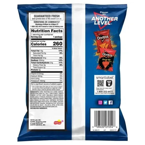 Doritos Tortilla Chips, Cool Ranch, 1.75 oz, 64-count