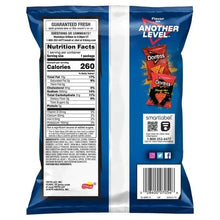 Back of tortilla chip bag with nutrition panel and barcode