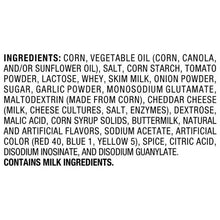 Ingredients list for tortilla chips, corn and vegetable oil