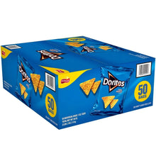 Doritos Cool Ranch tortilla chips 50-bag box, blue package with chip graphics