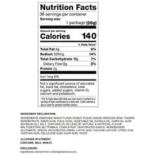 Nutrition facts panel: calories 140 per serving; 6g fat, 19g carbs, 2g protein