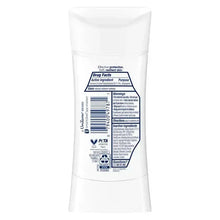 Dove invisible+ antiperspirant deodorant stick with back label and ingredient info