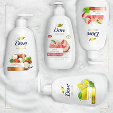 Dove Advanced Care hand wash multipack bottles with peach & rice milk front labels
