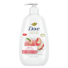 Dove Advanced Care peach & rice milk nourishing hand wash bottle, 12 fl oz