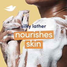 Silky lather from shea butter soap, foamy bubbles on skin