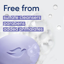 Bath soap with bubbles showing free-from: sulfate cleansers, parabens, added phthalates